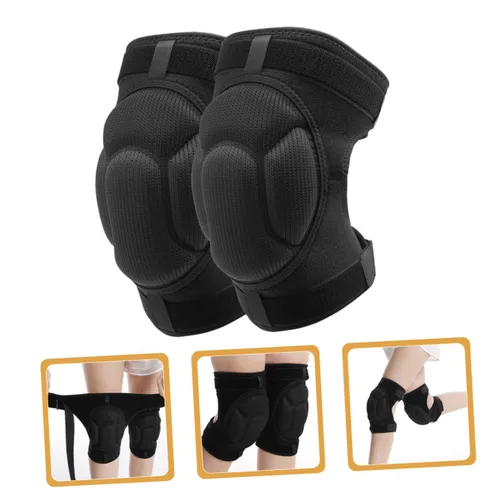 Vista 9 de NOLITOY Rodilleras multiusos, material de esponja, apto para jardinería, baile, deportes, hombres y mujeres, negro, grande
