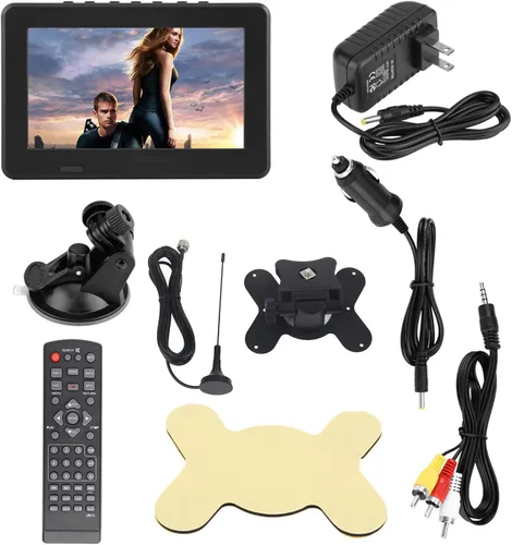 Vista 5 de ASHATA Televisión digital portátil, 7 pulgadas/10 pulgadas LCD 1080P ATSC TV digital para automóvil con radio FM, TV digital estéreo compatible