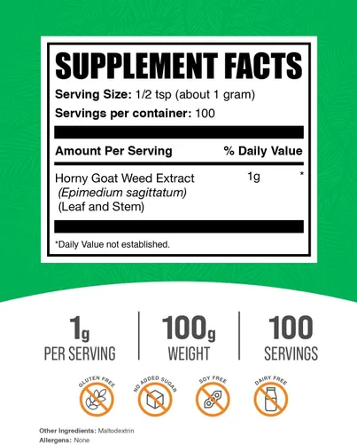 Vista 2 de Bulksupplements polvo de hierbas para cabras puro, 1