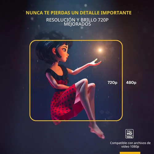 Vista 5 de KODAK FLIK X7 HD Proyector de cine en casa, 720p, trípode y estuche
