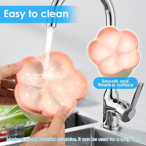 Vista 6 de Cuenco elevado de cerámica para perros para alimentos secos y húmedos, cuenco elevado de comida para gatos de superficie lisa, cuencos de comida