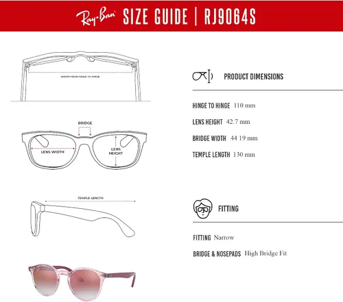 Vista 6 de Ray-Ban Junior Kids' RJ9064S Round Sunglasses For Boys For Girls +BUNDLE with ACCESSORY EYEWEAR KIT