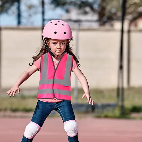 Vista 4 de AYKRM Chaleco de alta visibilidad para niños chaleco de seguridad reflectante de alta visibilidad