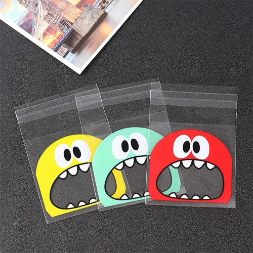Vista 5 de Bnsikun 200 bolsas autoadhesivas para dulces de galletas, boca grande, bolsa de regalo de chocolate para decoración de panadería, bolsas de regalo