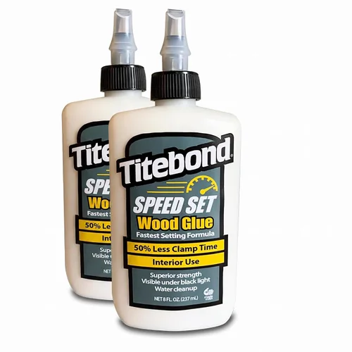 Vista 6 de Titebond Speed Set Pegamento para madera 8 onzas – Adhesivo PVA de ajuste rápido con tiempo de abrazadera de 15 minutos – 4363