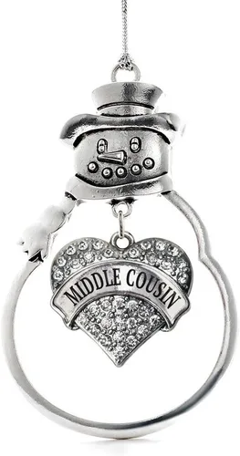 Vista 103 de Inspired Silver - Big Sis - Adorno de Navidad plateado - Adorno de árbol de Navidad con dije de corazón con circonita cúbica - Decoración colgante