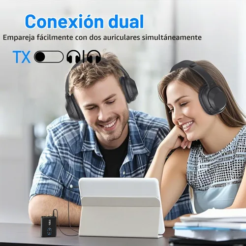 Vista 3 de 1Mii Adaptador RCA Bluetooth 5.3 para TV, Transmisor Receptor Bluetooth de 3.5mm AUX para 2 AirPods o Auriculares, Estéreo para el Hogar, Altavoces