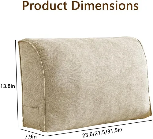 Vista 2 de Almohada decorativa para sofá, cojín de respaldo con funda de almohada extraíble para sala de estar, cabecero, almohada de lectura para cama, Aqua