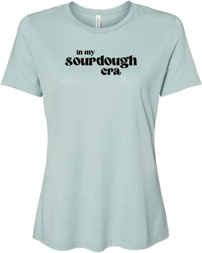 Vista 23 de Cute Women's Screen Printed Crew Neck Tee, Shirts With Sayings, Dusty Blue or Olive