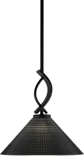 Vista 146 de Toltec Lighting Cavella Stem Colgado Mini colgante, acabado grafito, vidrio de muselina blanca de 4 pulgadas