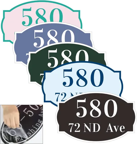 Vista 24 de Letrero de dirección personalizado para casa, placa de aluminio para número de casa, letrero de dirección horizontal, números de casa reflectantes