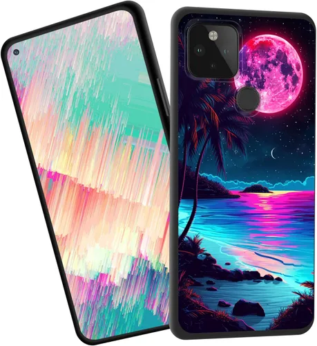 Vista 81 de Funda delgada para Google Pixel 4 XL, funda delgada de silicona de TPU suave a prueba de golpes para Google Pixel 4 XL, gato negro luna estrellada