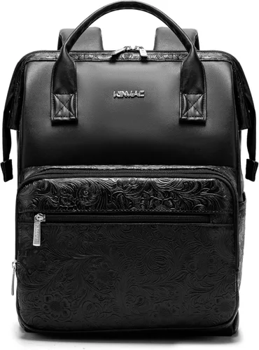 Vista 21 de Kinmac Mochila para laptop para mujeres y hombres, mochila de viaje de gran capacidad para computadora portátil de 15.6 pulgadas, Albaricoque