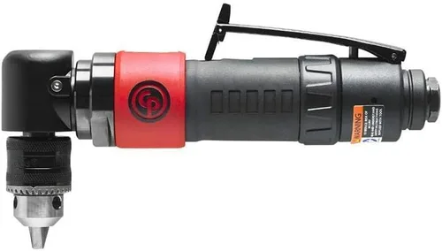 Vista 3 de Chicago Pneumatic CP879C - Taladro de potencia neumática, 3/8 de pulgada (0.394 in), mandril con llave, mango angular, 0.35 HP / 260 W, par