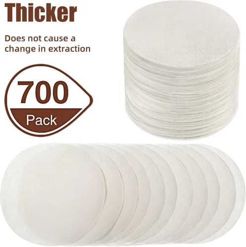 Vista 2 de Outus Paquete de 2 filtros de repuesto de papel de filtro de café de 700 unidades con soporte para filtro, filtros de papel desechables redondos