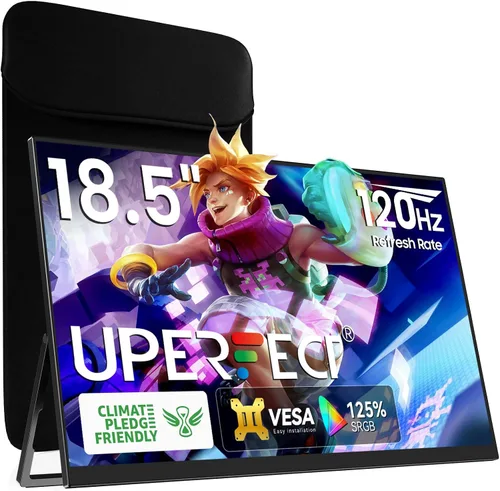 Vista 11 de UPERFECT Monitor portátil 4K 120HZ QLED de 17.3 pulgadas Monitor de juegos de 0.1 ms, 500 Nits 3840 * 2160 UHD 100% DCI-P3 USB-C y HDMI