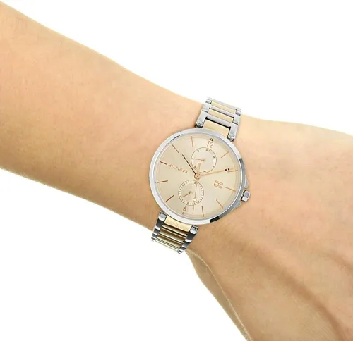Vista 4 de Tommy Hilfiger Angela Pulsera de acero inoxidable de dos tonos Esfera rubor 1782127
