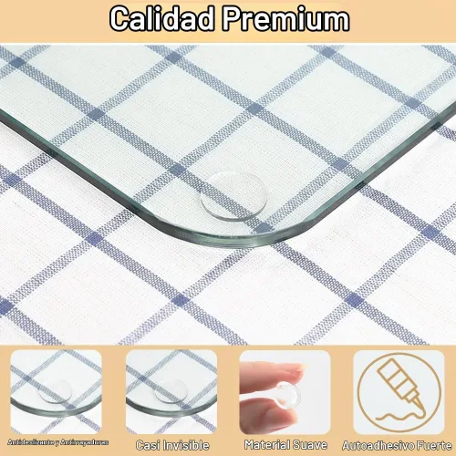 Vista 3 de Protector de mesa de vidrio suave autoadhesivo prémium Anti Slide and Scratch for Glass Table, Round Rubber Pads for Glass Table Top Spacer