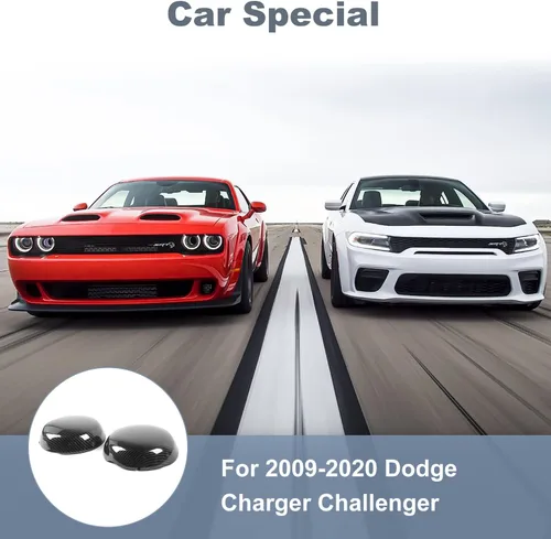 Vista 6 de JWWY Cubierta colgante para compartimento del motor para Dodge Challenger Charger 2009-2025+, accesorios de motor, fibra de carbono ABS, 2 piezas