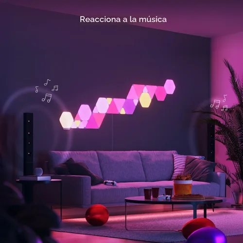 Vista 6 de Nanoleaf Shapes Hexagons Smarter KIT 7 Paneles - Multicolor