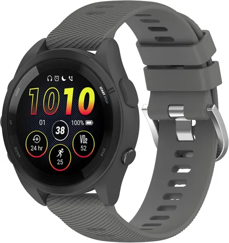 Vista 11 de Correa de reloj Garmin Forerunner 165 para mujeres y hombres, 0.787 pulgadas, ajustable, de silicona, suave, de repuesto, para Garmin Forerunner 165