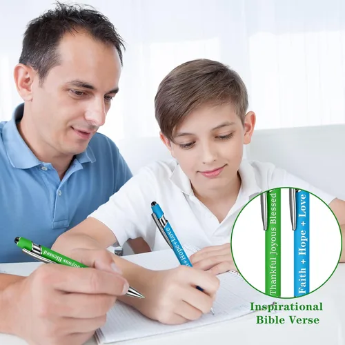 Vista 6 de 10 piezas bolígrafos para oficina, con citas inspiradoras sarcásticas, lápiz stylus táctil para pantalla, escrituras alentadoras, tinta negra