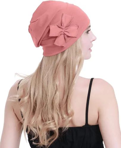 Vista 6 de osvyo Gorro de algodón con turbantes de quimioterapia para mujeres, con cáncer, pérdida de cabello