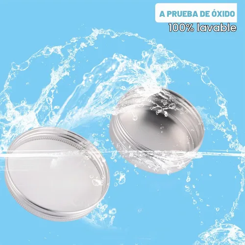Vista 4 de OBKJJ 48 latas redondas de aluminio con tapa, latas de metal de 2 onzas, recipientes para velas de alimentos con tapas de rosca para manualidades