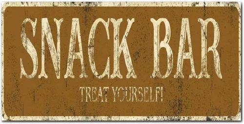 Vista 14 de Madcolitote Letrero de calle personalizado SNACK BAR con texto en inglés «Snack Bar» de madera para decorar la pared de la sala de estar, arte