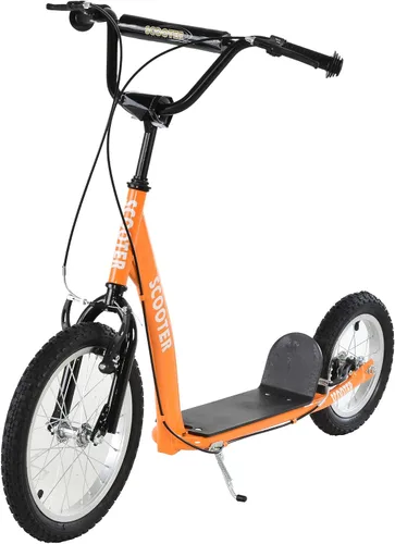 Vista 10 de Aosom Youth Scooter Kids 5+ Adjustable Handlebar 16" Front 12" Rear Kick Scooter, Dual Brakes, Inflatable Wheels