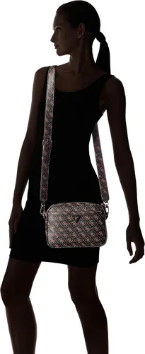 Vista 6 de GUESS Bolsa para cámara Meridian, marrón (Brown Logo)