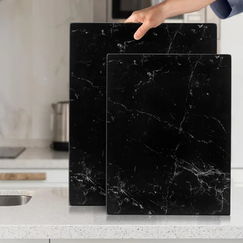 Vista 8 de Tabla de cortar de vidrio Kitchenville 16"x12": Protector de encimera de vidrio templado para la cocina - Duradero - Resistente a los arañazos