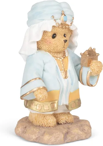 Vista 3 de Roman Peluche apreciado, oso rey con turbante, figura de pesebre, 4 pulgadas de alto, resina y wollastonita, duradero, decoración coleccionable
