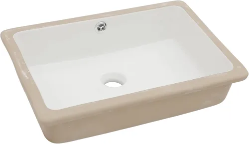 Vista 17 de Lordear Fregadero de baño de 18 x 12 pulgadas para empotrar bajo encimera, fregaderos de tocador rectangulares de cerámica de porcelana blanca pura