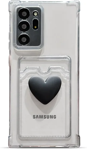 Vista 18 de Tuokiou Funda compatible con Samsung Galaxy Note 20, bonito diseño de corazón 3D, protección suave a prueba de golpes con tarjetero para Samsung