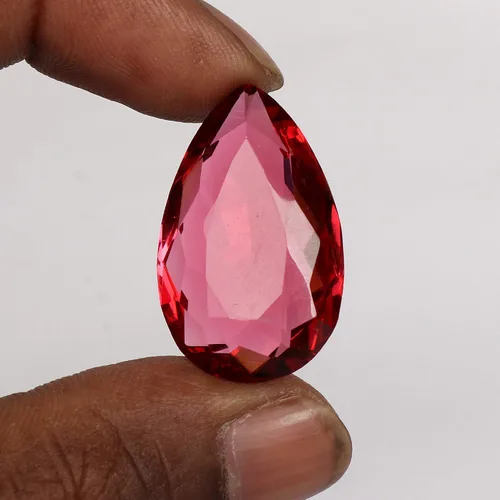 Vista 2 de GEMHUB Cristal curativo de turmalina rosa con forma de pera de 4.75 quilates, Gema, hidrotermal - turmalina rosa