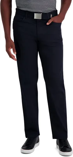 Vista 8 de Haggar - Pantalón para hombre, color caqui, sin necesidad de planchado, ajuste recto, parte delantera plana