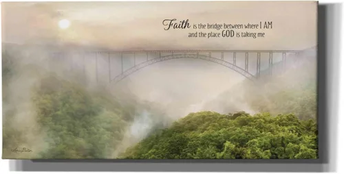 Vista 10 de Epic Graffiti 'Faith is the Bridge' de Lori Deiter, lienzo decorativo para pared, 24 x 12 pulgadas