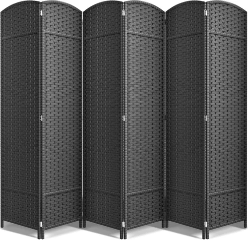 Vista 11 de Sorbus Divisor de habitación de 4 paneles de 6 pies de alto, pantalla de privacidad, paneles dobles extra anchos con bisagras, diseño de malla