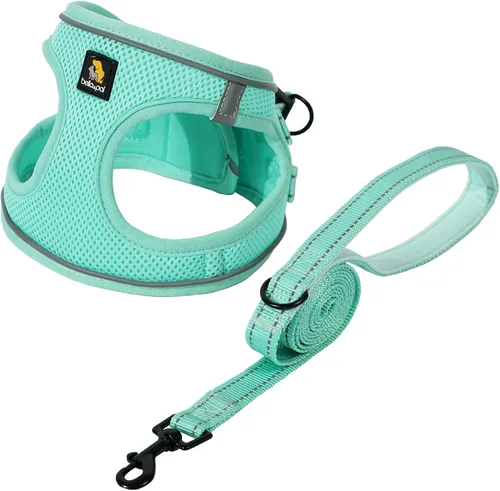 Vista 6 de BELLA & PAL Arnés de chaleco con entrada por pasos para perros pequeños y medianos, arnés para perros pequeños sin tirones con juego de correa