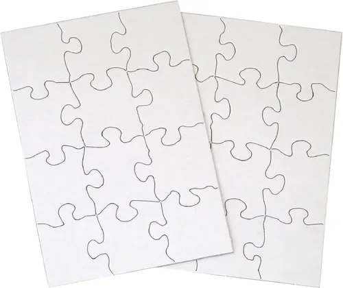Vista 11 de Inovart Lil' Ones - Rompecabezas de 4 piezas en blanco, 12 rompecabezas por paquete, 4 x 4 pulgadas, blanco