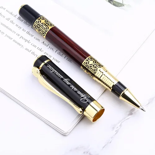 Vista 4 de Bolígrafos personalizados y bolígrafos de gel con nombres de empresa, juego de bolígrafos de regalo de oficina, con caja de bolígrafo de regalo
