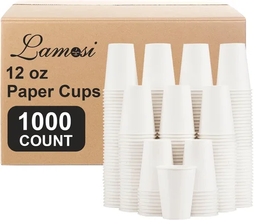 Vista 15 de Lamosi Paquete de 240 tazas de papel de 10 onzas, tazas de café desechables de 10 onzas, tazas para bebidas calientes/frías para agua, jugo o té