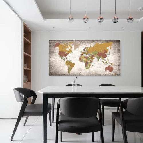 Vista 5 de B0550 - Póster de mapa del mundo, lienzo para pared, diseño moderno enmarcado del mundo, decoración de oficina en casa, mapas, impresiones