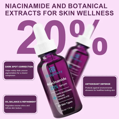 Vista 3 de 20% suero de niacinamida para la cara,Niacinamida Vitamina B3 B5 suero concentrado,Hidratante,Minimizador de poros,Tratamiento de corrección