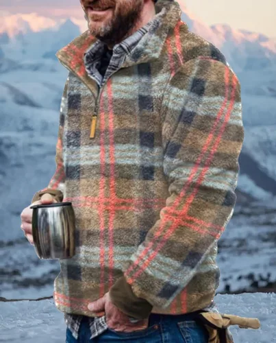 Vista 2 de Sudaderas occidentales para hombre, de forro polar azteca, sudaderas con estampado vintage