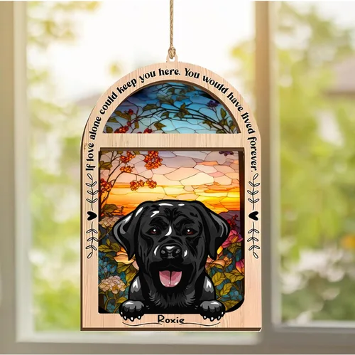 Vista 238 de LOVELYPOD Adorno de Navidad personalizado de sabueso afgano, atrapasoles con nombre, regalos de pérdida de mascotas, regalos para amantes
