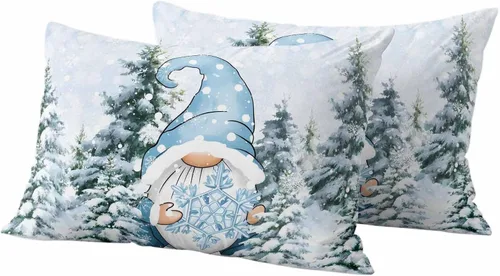 Vista 18 de Juego de 2 fundas de almohada para exteriores del Día de la Independencia, diseño de camión azul granja, bandera estadounidense, estrella