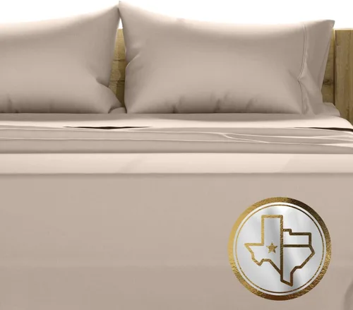 Vista 21 de TEXAS LINEN CO. Juego de 2 fundas de almohada 100% de algodón egipcio, tamaño estándar/Queen, fundas de almohada de lujo de alta serie color beige