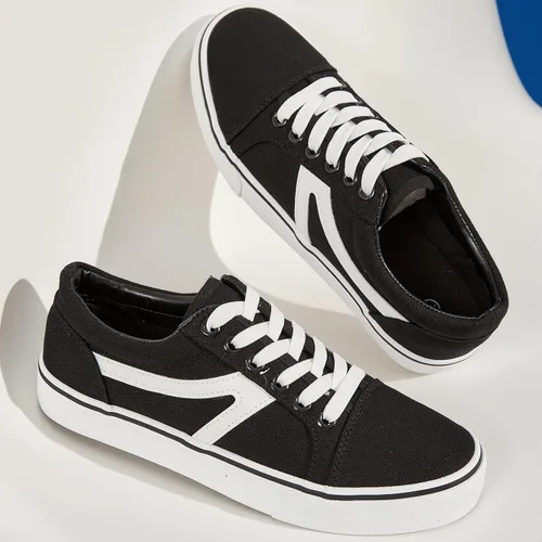 Vista 5 de Fashion Canvas Sneakers for Women Womens Casual Shoes Low Top Canvas Shoes for Women White Black Sneakers